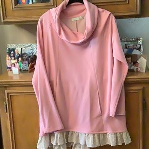 Pink Logo Lounge Tunic with Lace